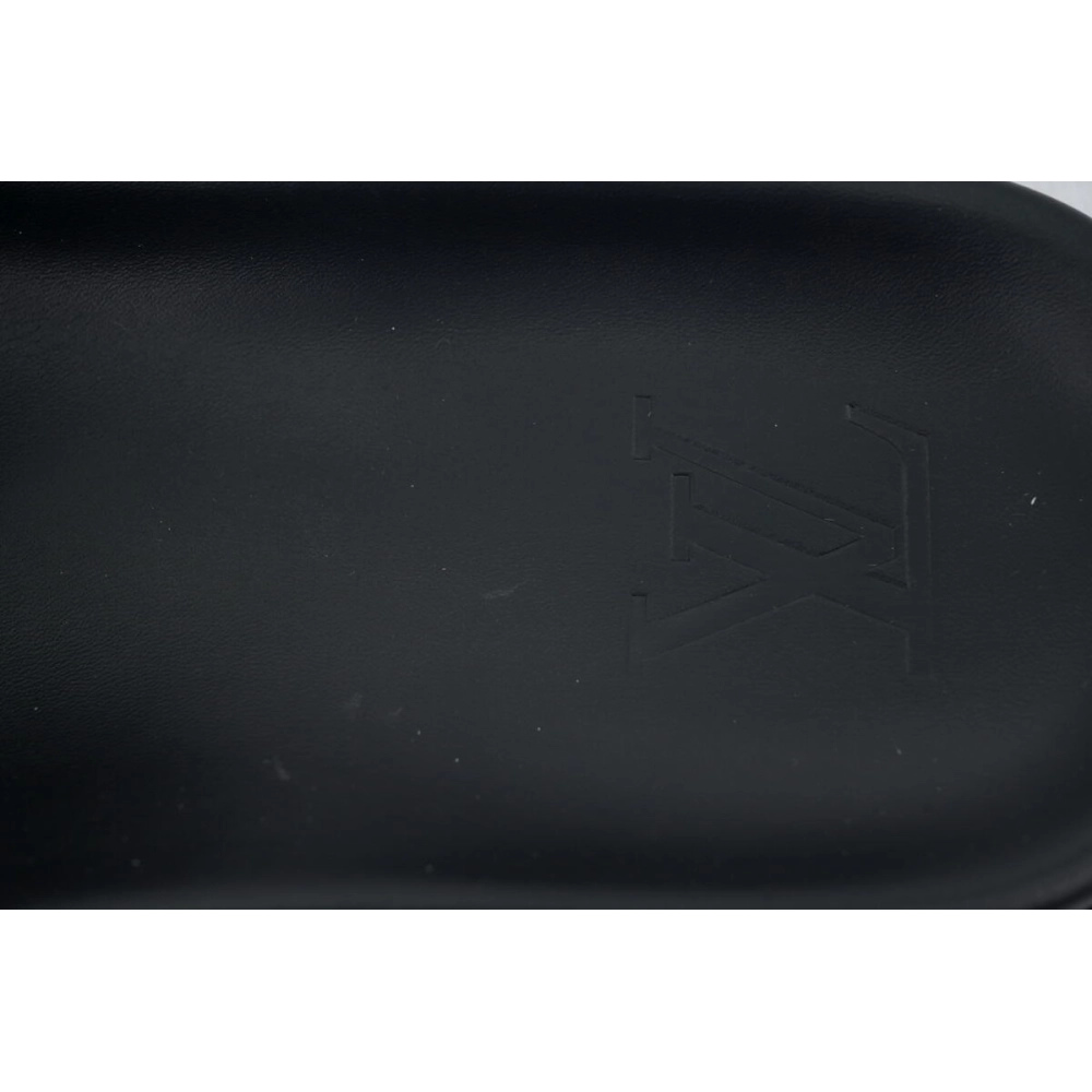 Louis Vuitton Flip Flop Sandal LV Lettermark Logo Jet Black Leather