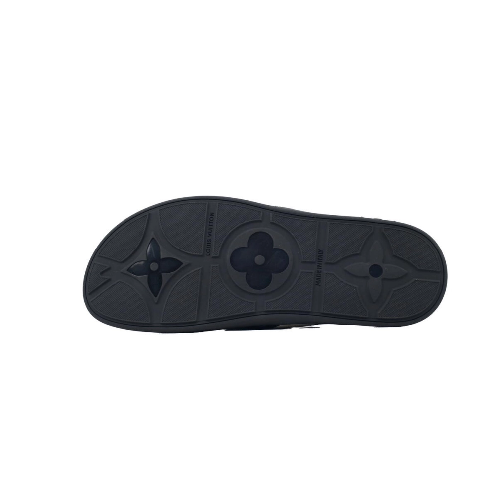 Louis Vuitton Flip Flop Sandal Black And Beige