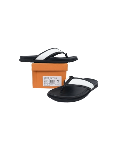 Louis Vuitton Flip Flop Sandal Black And White