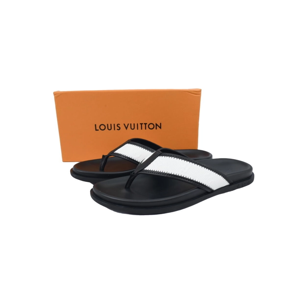 Louis Vuitton Flip Flop Sandal Black And White