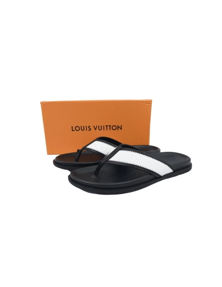 Louis Vuitton Flip Flop Sandal Black And White