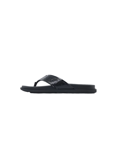 Louis Vuitton Flip Flop Sandal Full-Lettering Logo Jet Black Leather