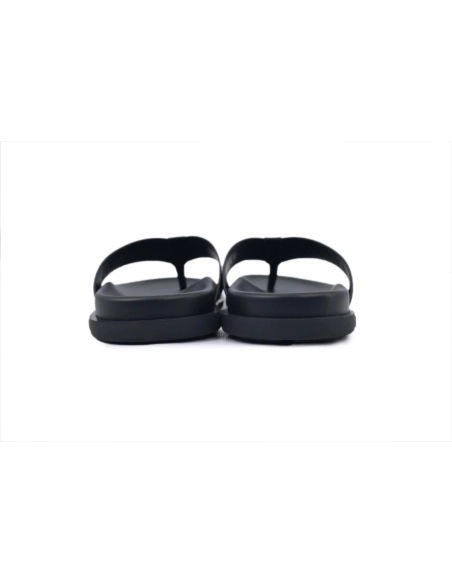 Louis Vuitton Flip Flop Sandal Full-Lettering Logo Jet Black Leather