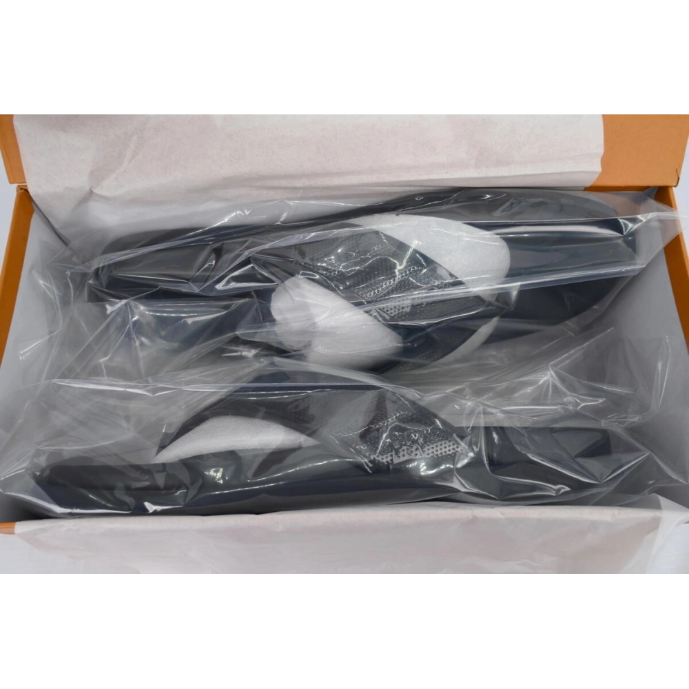Louis Vuitton Flip Flop Sandal Full-Lettering Logo Jet Black Leather