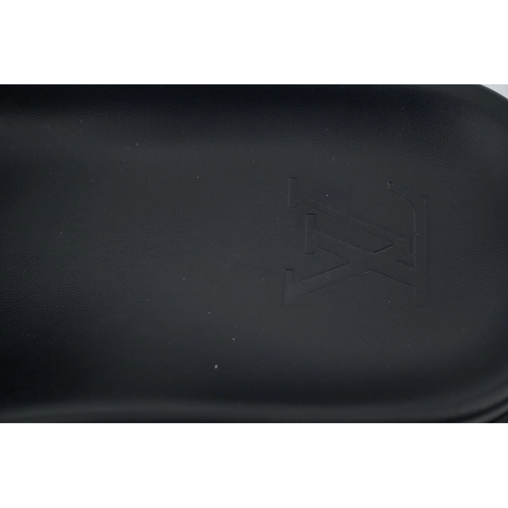 Louis Vuitton Flip Flop Sandal Full-Lettering Logo Jet Black Leather