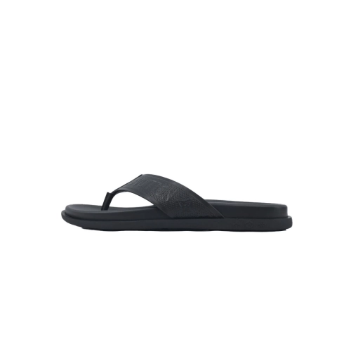 Louis Vuitton Flip Flop Sandal Full-Lettering Logo Matte Black
