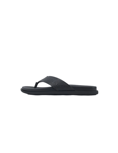 Louis Vuitton Flip Flop Sandal Full-Lettering Logo Matte Black