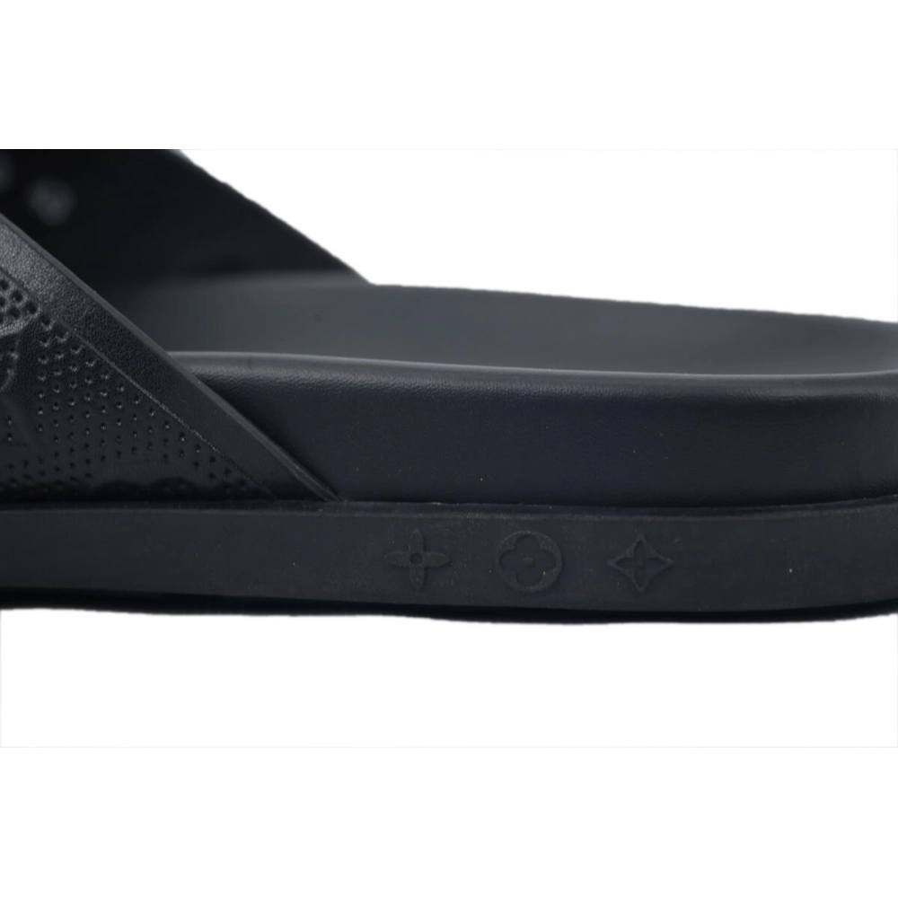 Louis Vuitton Flip Flop Sandal Full-Lettering Logo Matte Black