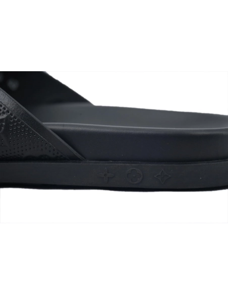 Louis Vuitton Flip Flop Sandal Full-Lettering Logo Matte Black