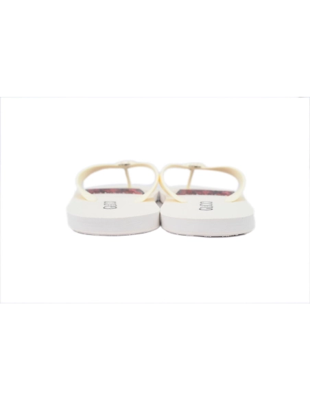 Gucci Flip Flops Red Bottom Flower Rice White