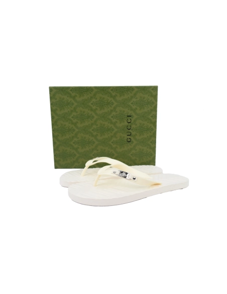 Gucci Flip Flops All White