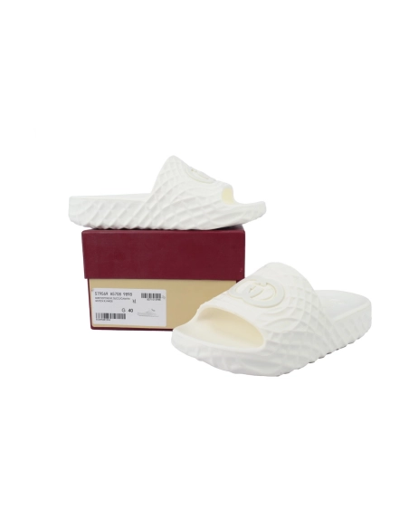 Gucci Double G Slippers White