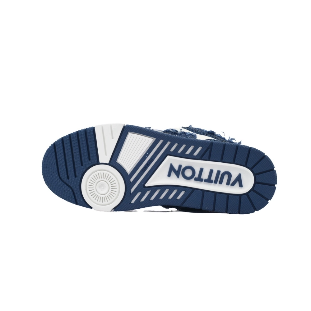 Louis Vuitton LV Skate Sneaker Horsehair Fabric Blue Diamond