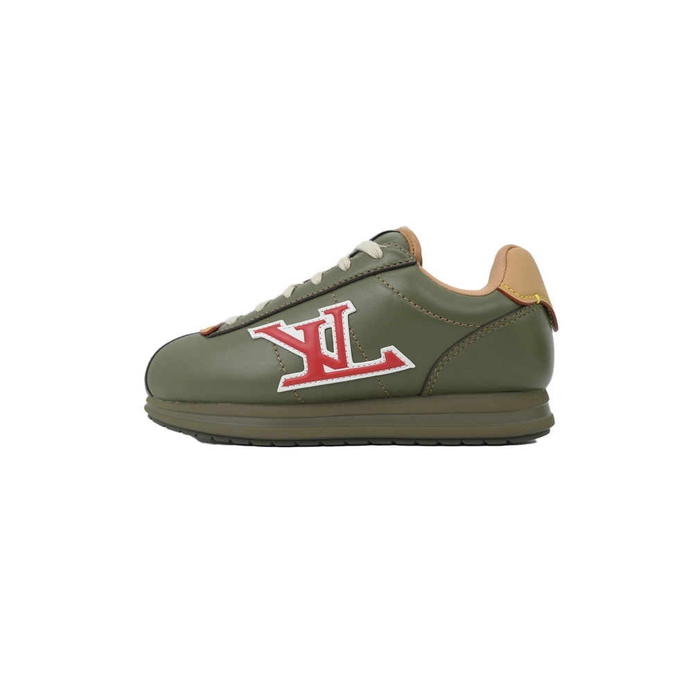 LV BUTTERSOFT Sneaker Lambskin/Plain Calf x Nigo Dark Green