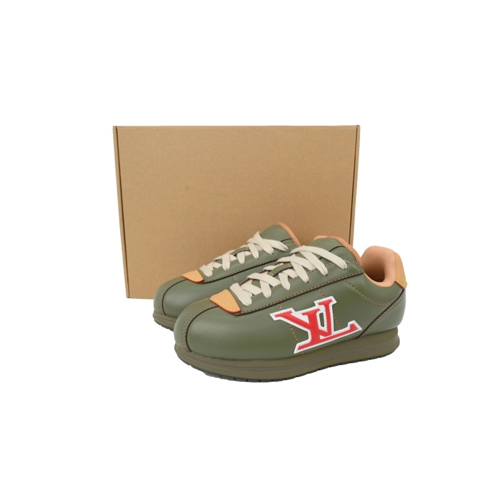 LV BUTTERSOFT Sneaker Lambskin/Plain Calf x Nigo Dark Green