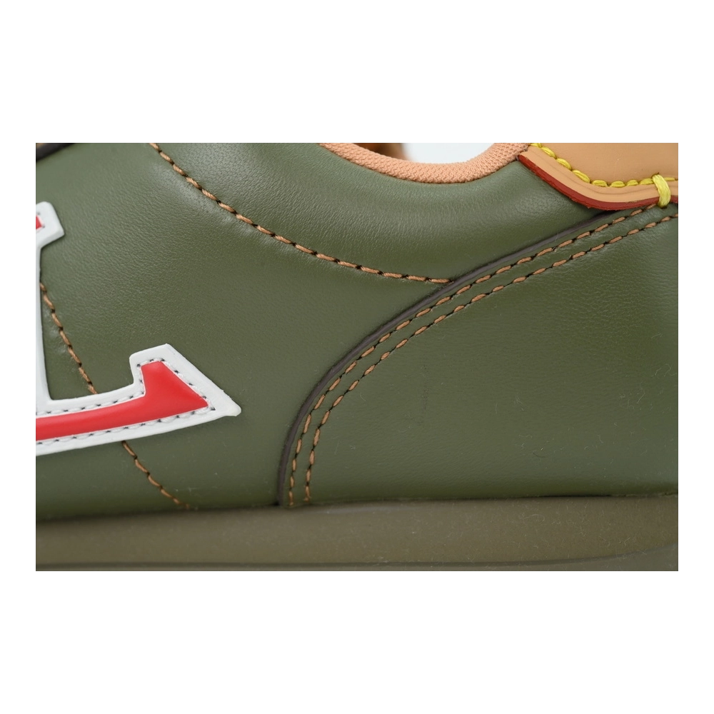 LV BUTTERSOFT Sneaker Lambskin/Plain Calf x Nigo Dark Green