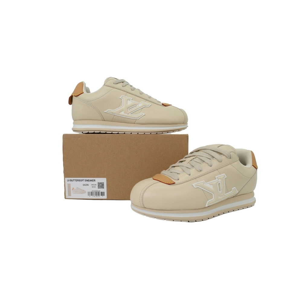 LV BUTTERSOFT Sneaker Lambskin/Plain Calf x Nigo Beige