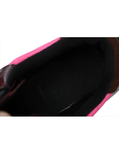 Prada Prada Brushed Leather Sneakers Bike Fabric Suede Garnet Peony Pink 2EG424_3LNN_F0KFF