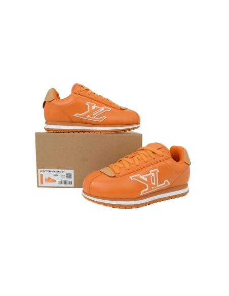 LV BUTTERSOFT Sneaker Lambskin/Plain Calf x Nigo Orange