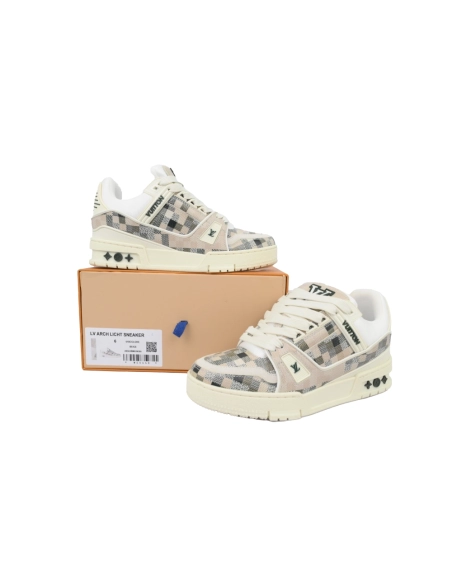 Louis Vuitton Trainer Grey White Grid