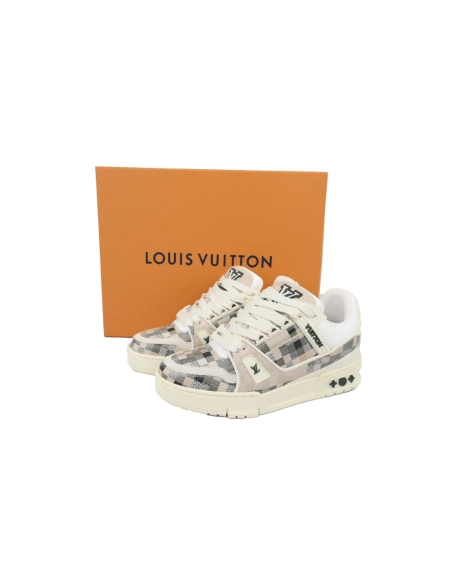 Louis Vuitton Trainer Grey White Grid