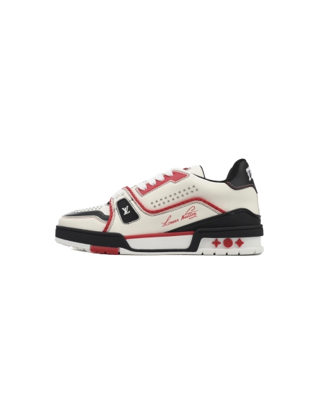 Louis Vuitton Trainer Sneaker White Red Black 1AD7JR