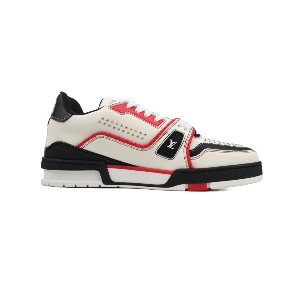 Louis Vuitton Trainer Sneaker White Red Black 1AD7JR
