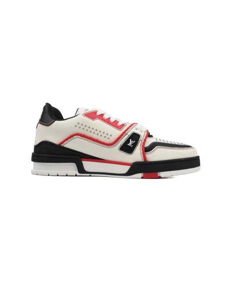 Louis Vuitton Trainer Sneaker White Red Black 1AD7JR
