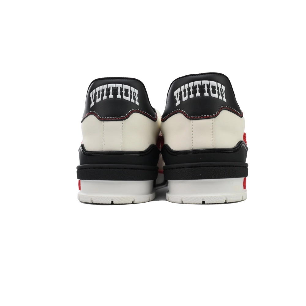 Louis Vuitton Trainer Sneaker White Red Black 1AD7JR