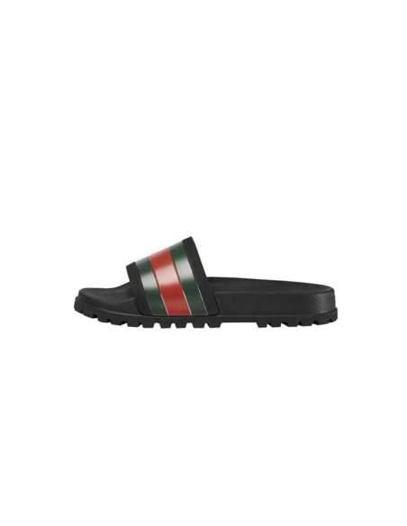 Gucci Web Slide Sandal Black 429469 GIB10 1098
