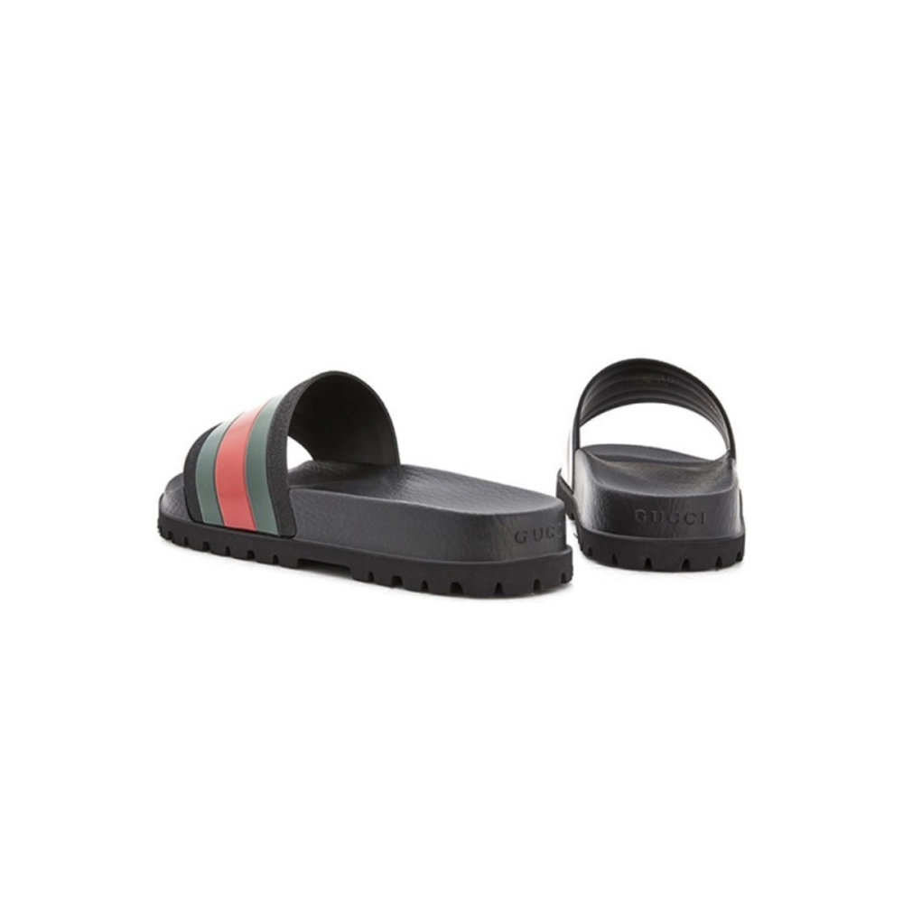 Gucci Web Slide Sandal Black 429469 GIB10 1098