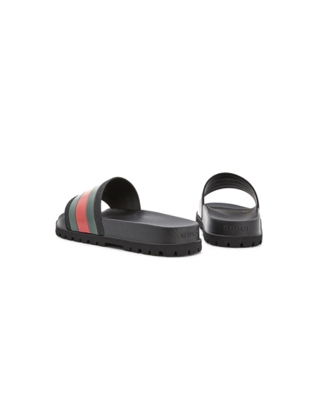 Gucci Web Slide Sandal Black 429469 GIB10 1098