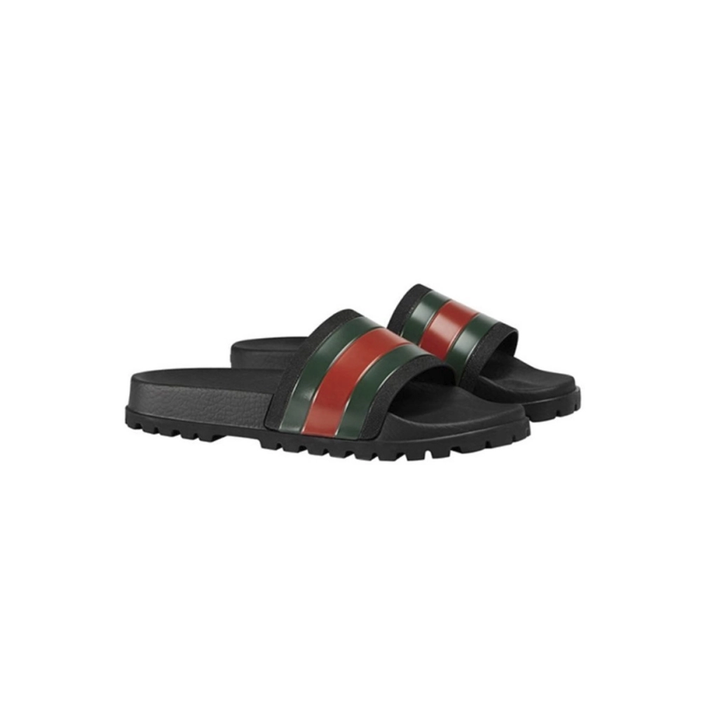 Gucci Web Slide Sandal Black 429469 GIB10 1098