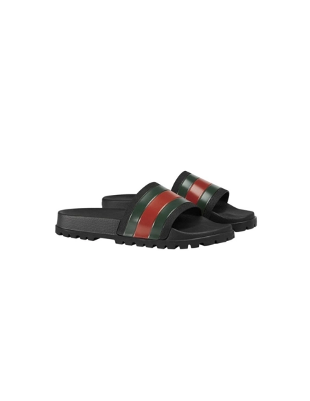 Gucci Web Slide Sandal Black 429469 GIB10 1098