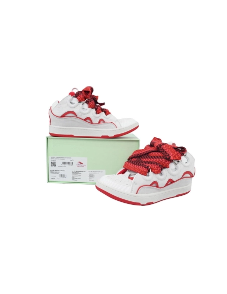Lanvin Curb Sneakers White Red