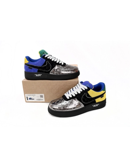 Louis Vuitton x Nike Air Force 1 Low Silver Yellow 1A9VCH