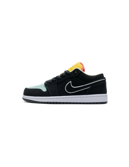 Air Jordan 1 Low Black Aurora Green Laser Orange CK3022-013