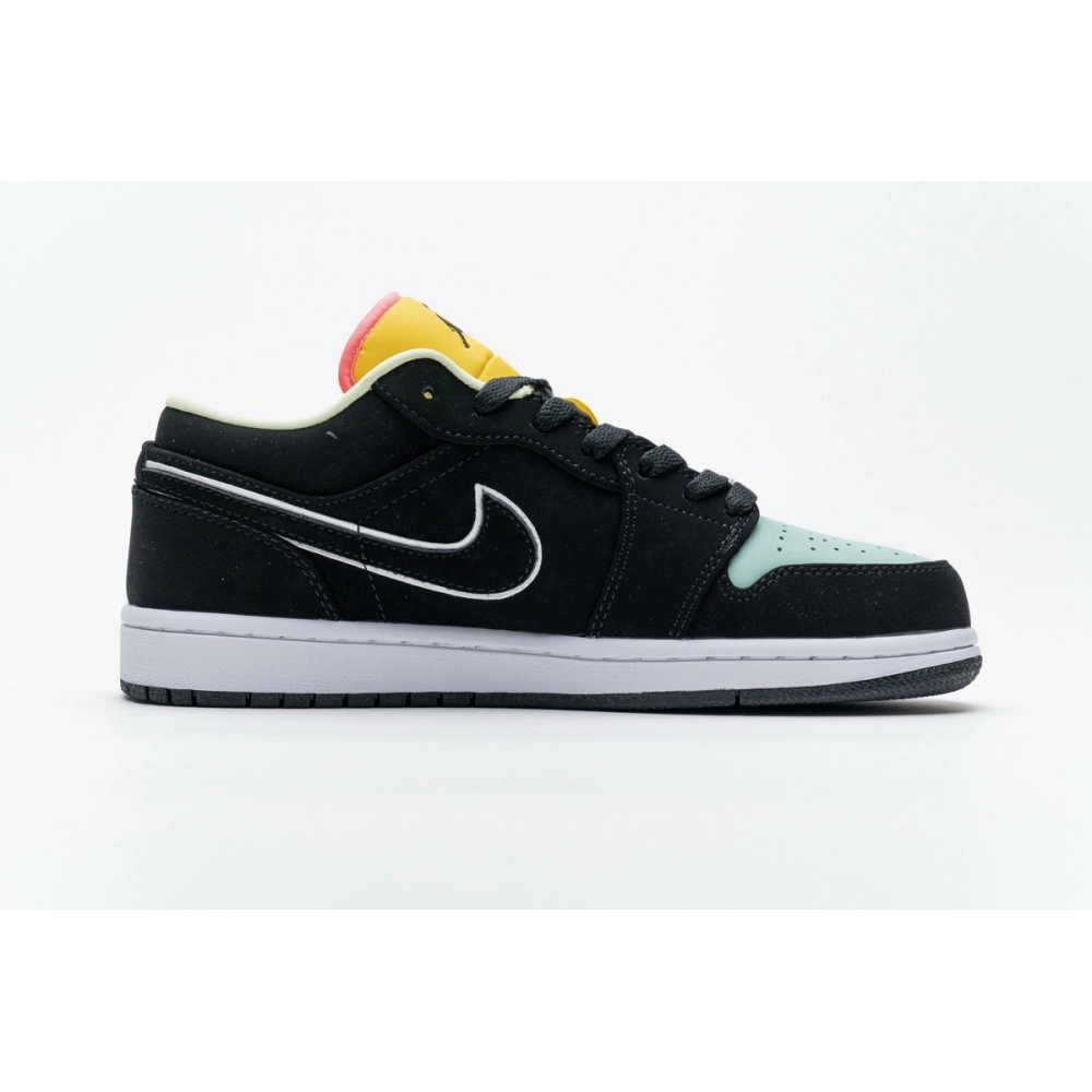 Air Jordan 1 Low Black Aurora Green Laser Orange CK3022-013