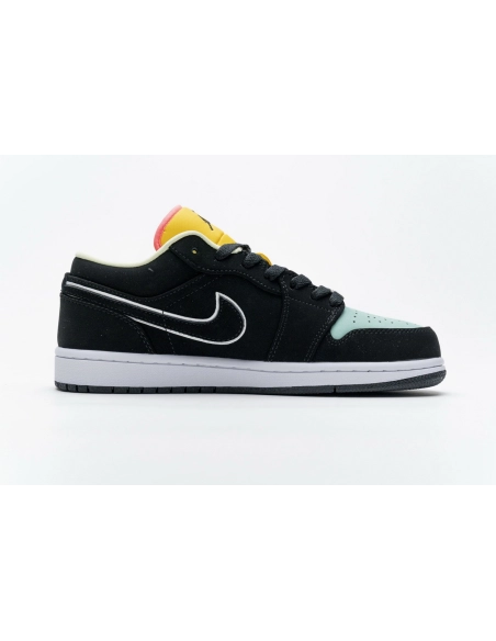 Air Jordan 1 Low Black Aurora Green Laser Orange CK3022-013