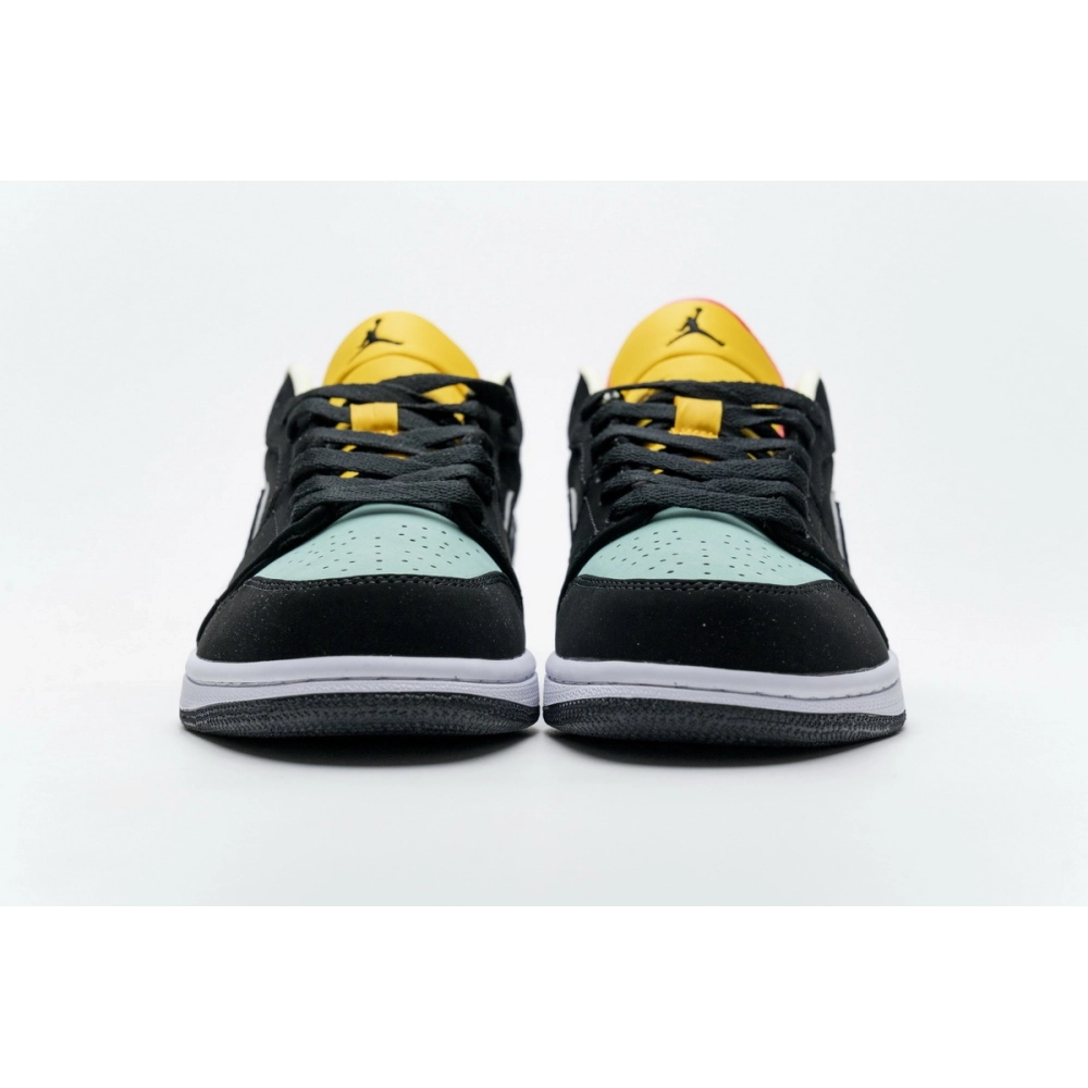 Air Jordan 1 Low Black Aurora Green Laser Orange CK3022-013