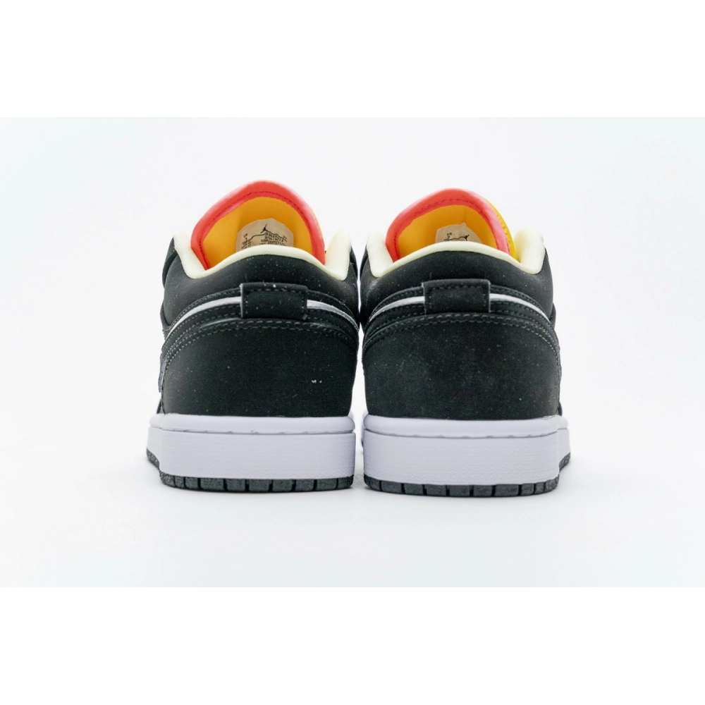 Air Jordan 1 Low Black Aurora Green Laser Orange CK3022-013