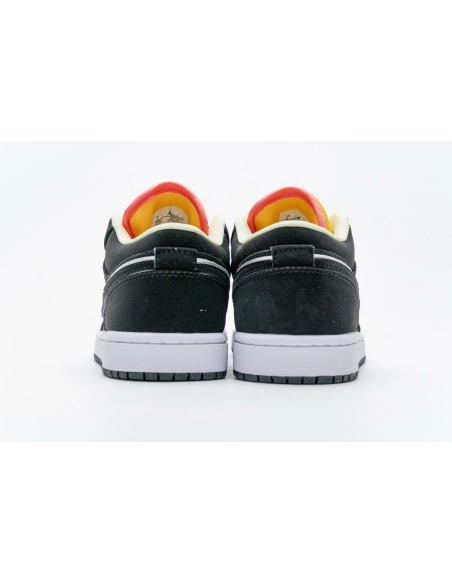 Air Jordan 1 Low Black Aurora Green Laser Orange CK3022-013