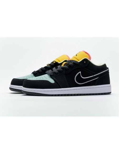 Air Jordan 1 Low Black Aurora Green Laser Orange CK3022-013