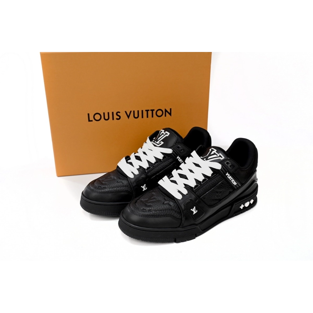 Louis Vuitton Trainer Black Embossed Monogram 1AAREY